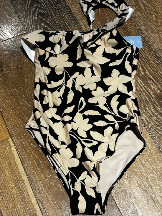 H&M Other - H&M Black and Cream Floral Women's Swim Bodysuit